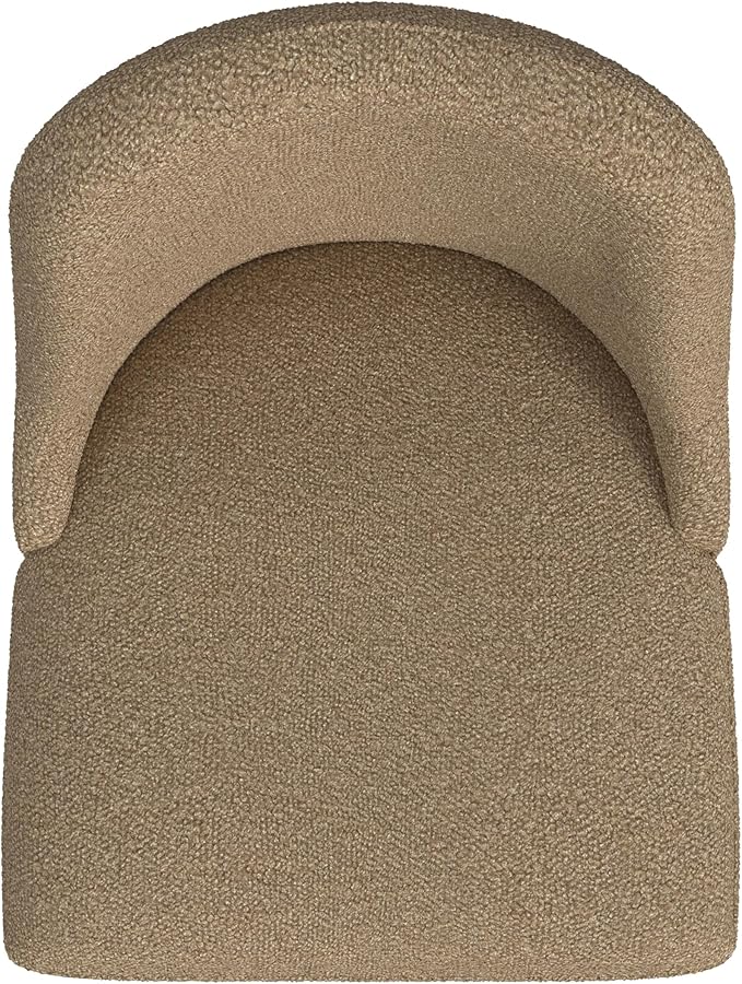 HomePop Home Decor | Upholstered Hemet Gayle Side Dining Chair | Decorative Home Furniture, Brown Boucle (Single Pack)