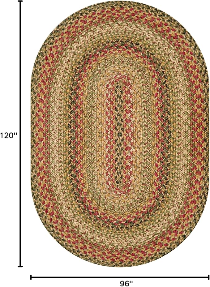 Homespice Kingston Oval Jute Area Rugs 8x10' – Ideal as Multi Color Rugs for Living Room, Bedroom and Dining Area