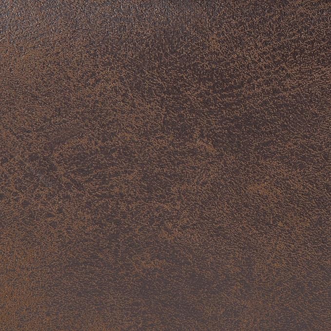 SIMPLIHOME Owen 34 inch Wide Mid Century Modern Rectangle Coffee Table Storage Ottoman in Distressed Chestnut Brown Vegan Faux Leather, Assembled, For the Living Room, Entryway and Family Room