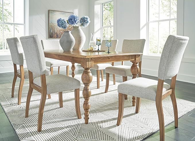 Signature Design by Ashley Rybergston Casual Dining Table with 4 Legs, Light Brown