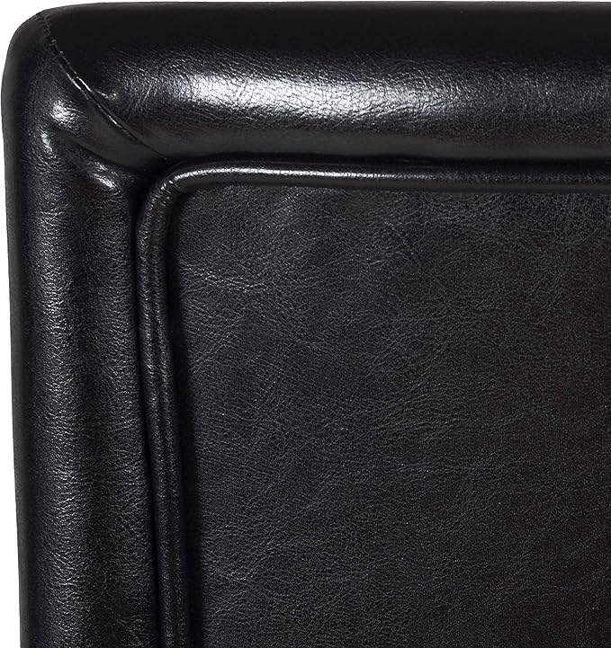 Homepop Home Decor | Classic Counter Height Bar Stools | Faux Leather 24 Inch Bar Stools | Decorative Home Furniture (Black)Single Pack