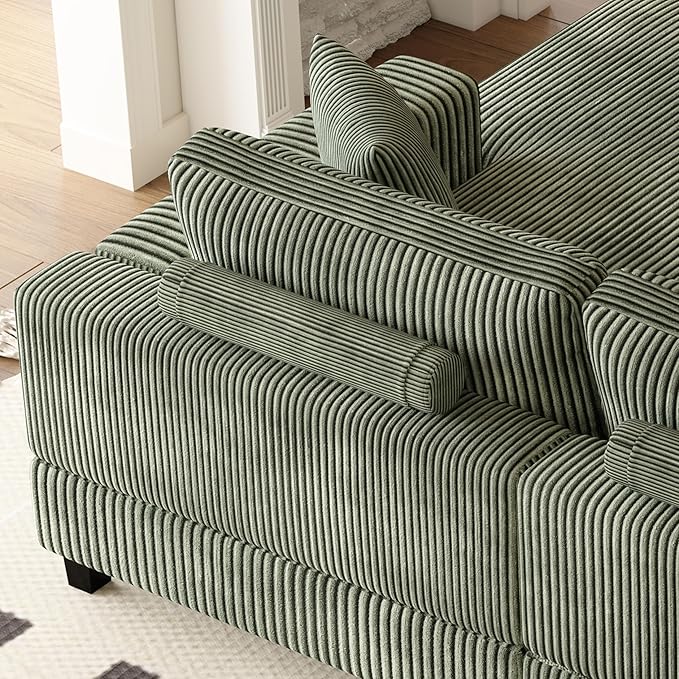99" Symmetrical U Shaped Reversible Modular Sectional Sofa, Convertible Sofa Lounger Couch with Double Chaise Lounge and Thickness Cushions, Extra Wide Seat Couch w/Headrest