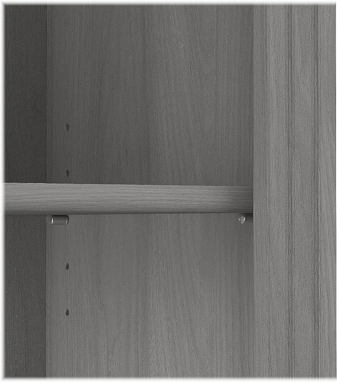 Bush Furniture Saratoga Tall 5 Shelf Bookcase in Modern Gray, Home Office Organizer, Vertical Storage Solution for Books and Office Supplies, Tall Bookshelf