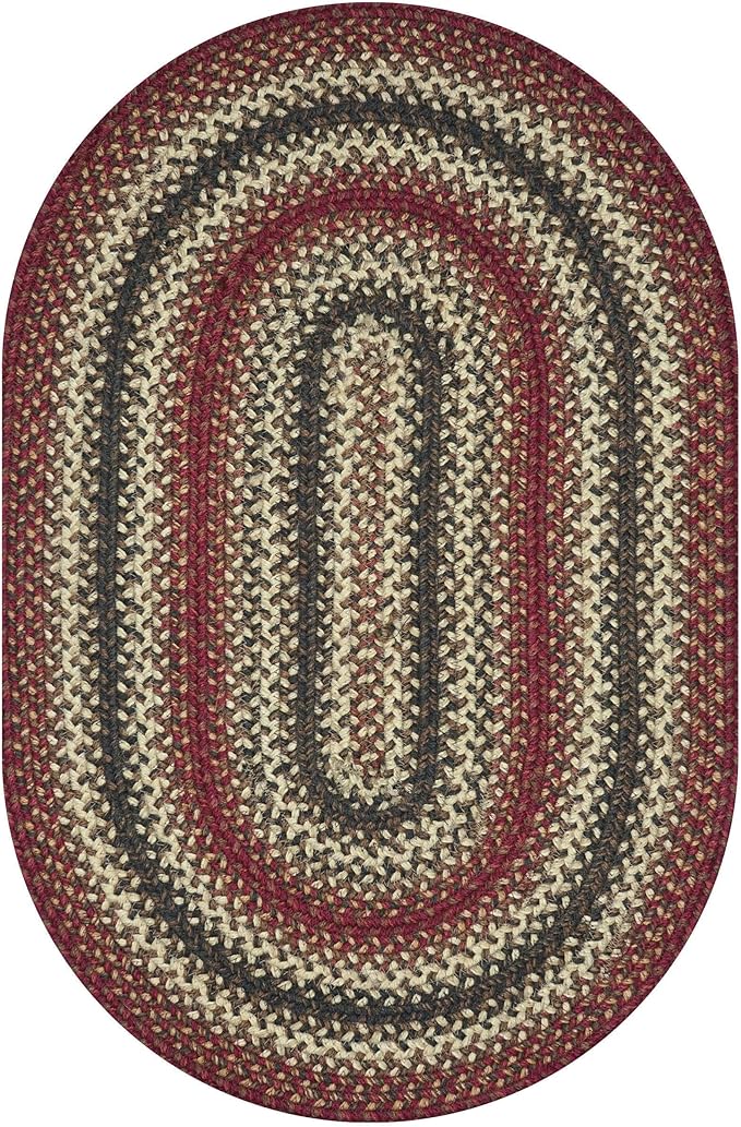 Homespice Chester Braided Area Rugs 4x6' Oval - Ideal Braided Country Rug