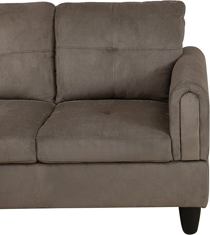 NicBex Sectional Couch 3 Pieces Sofa Set with Right Chaise Pineapple Velvet L Shaped Cloud Couch for Living Room Furniture Sets with Storage Ottoman, Modular Sofa for Living Room & Apartment, Walnut