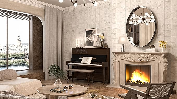 TokeShimi Oval Black Mirrors for Bathroom 22x30 Inch with Non-Rusting Aluminum Alloy Brushed Black Matte Framed for Wall Vanity Farmhouse Modern Minimalist Home Decor,Vertical or Horizontal
