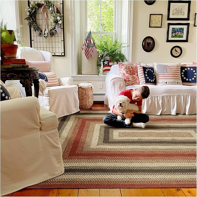 Homespice Chester Braided Rectangular Rug 4x6' Country Style Rugs