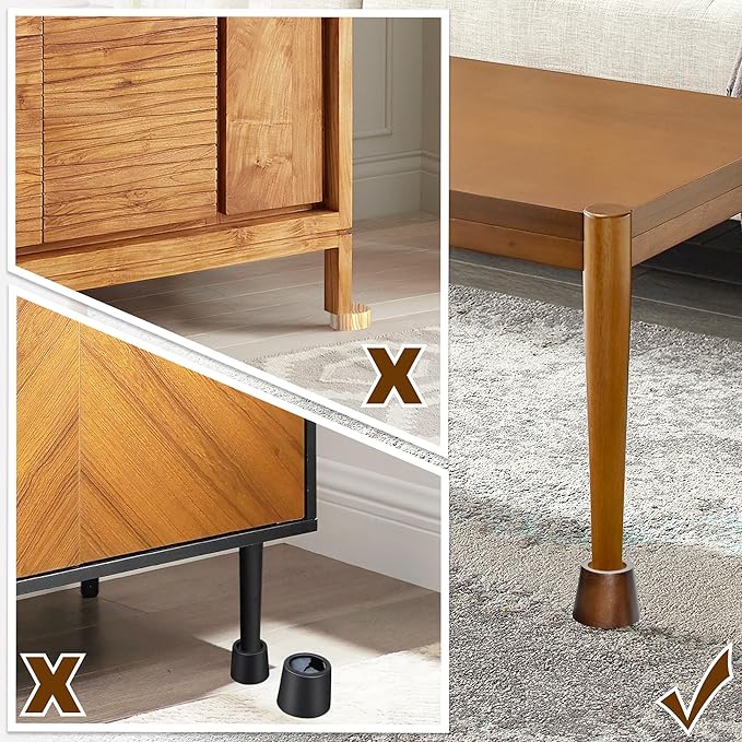 Sopicoz Wooden Furniture Risers 2 Inch Tapered Bed Risers Set of 6, Heavy Duty Wood Bed Lifts Risers for Table, Sofa, Couch, Desk, Dresser