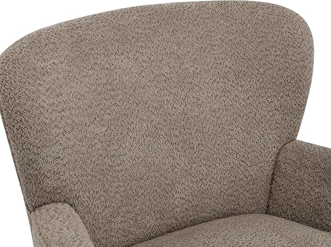 Christopher Knight Home Colby Boucle Upholstered Club Chair, Living Room Accent Chair, Wooden Frame, Flared Armrest, Plush Thick Cushion, Reading Lounge Chair, Space-Saving Furniture, Light Brown