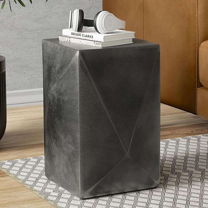 SIMPLIHOME Danner Metal Side Table in Graphite, 14-inch Round, Cast Aluminum for Living Room, Bedroom, Office, Compact Modern Design, Fully Assembled