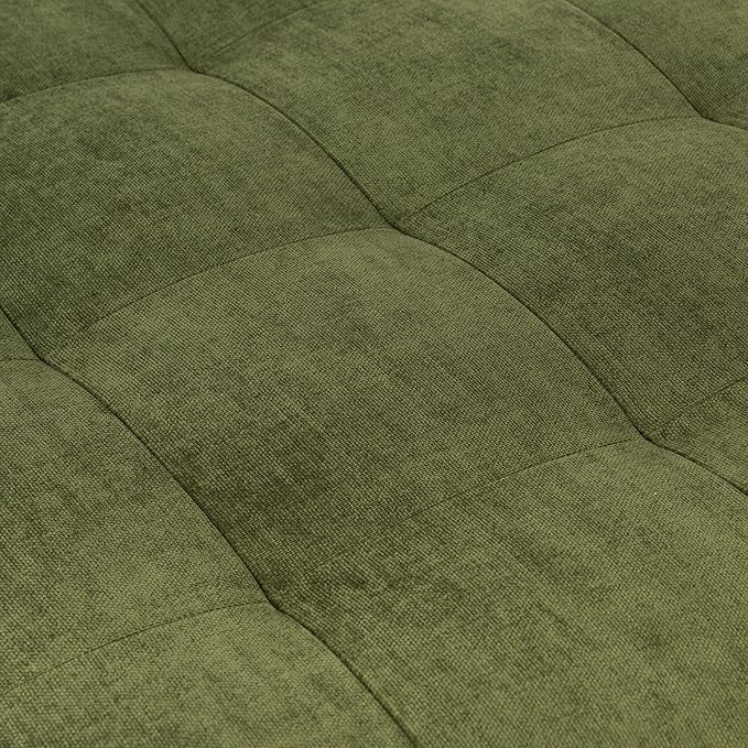 Poly and Bark Napa Velvet Ottoman in Distressed Green