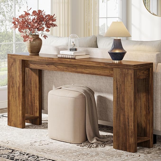 Tribesigns 70.9-Inch Extra Long Console Table, Farmhouse Wood Sofa Table Behind Couch, Narrow Entryway Accent Table for Living Room, Hallway, Entrance, Foyer, Dark Brown