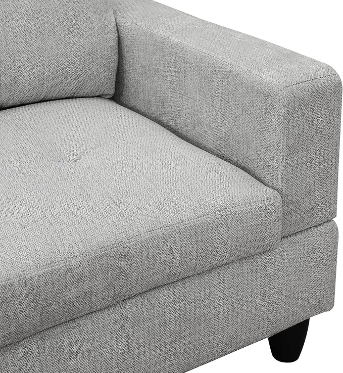 NicBex Sectional Couch 3 Pieces Sofa Set with Left Chaise Flannel L Shaped Cloud Couch for Living Room Furniture Sets with Storage Ottoman, Modular Sofa for Living Room & Apartment, Light Gray