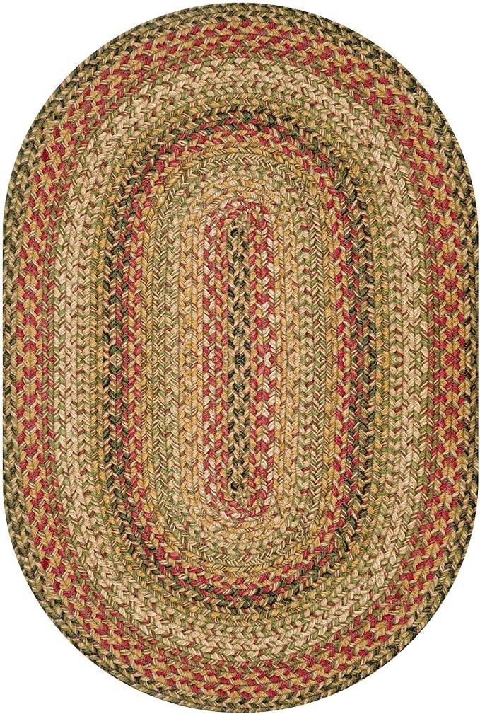 Kingston Oval Braided Rug 2x3' – A Multicolored Rug of Jute to Use in Kitchen, Entryway and Bathroom