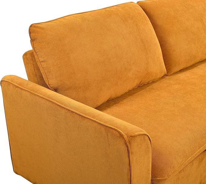 Queen Size Convertible Loveseat Sofabed 3 in 1 Convertible Sleeper Sofa Bed with Pull Out Couch Bed and Reclining Backrest, Oversized Corduroy Upholstered Sofa&Couch for Living Room Home Apartment RV