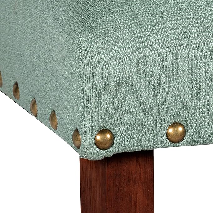 HomePop Home Decor | Classic Upholstered Parsons Dining Chairs | Set of 2 Accent Dining Chairs with Nailhead Trim, Sea Foam
