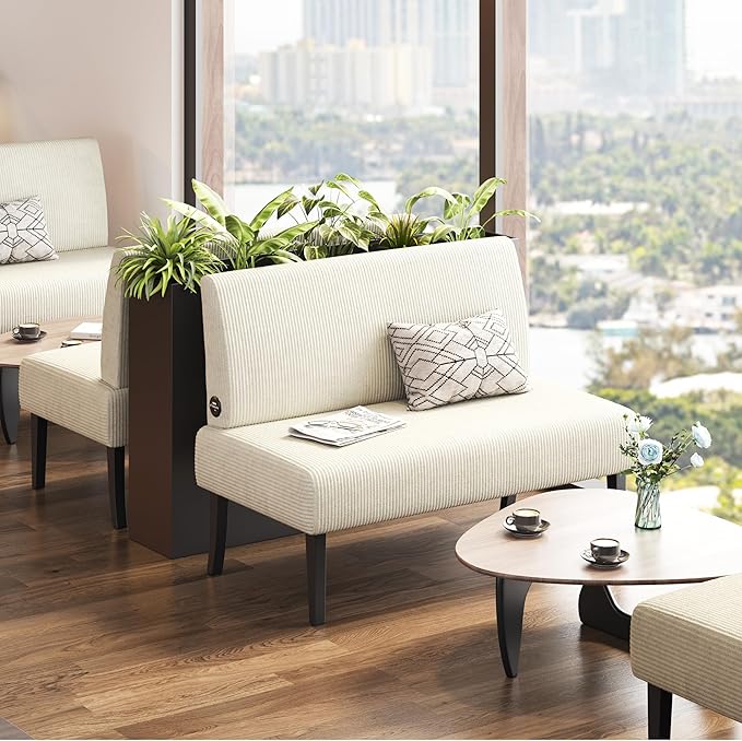 Yaheetech Small Mini Sofa Couch Armless Loveseat Futon for Bedroom, Corduroy Fabric & Easy Assembly, for Small Spaces Living Room,Dorm,Office,Apartment, Beige