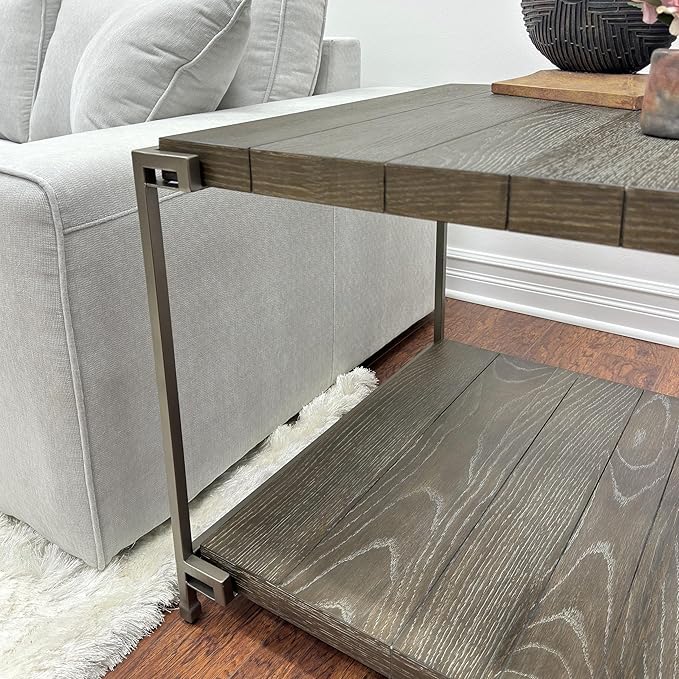 Roundhill Furniture Corbeta Living Room, Coffee Tables, Aged Graphite