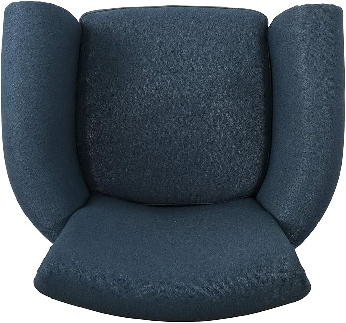 Ball & Cast Upholstered Living Room Chairs,Luxury Curved Design with Nailhead Trim and Subtly Rolled Armrests,Comfy Accent Chair Seating Furniture for Bedroom,Navy Blue