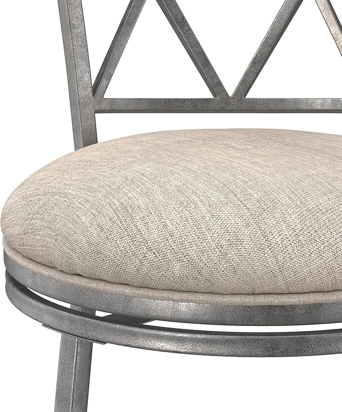 Hillsdale Stewart Indoor/Outdoor Swivel Counter Height Stool, Aged Pewter
