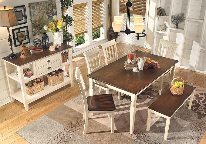 Signature Design by Ashley WhiteOwing Bench, 44.25" W x 16.25" D x4.25 H, White