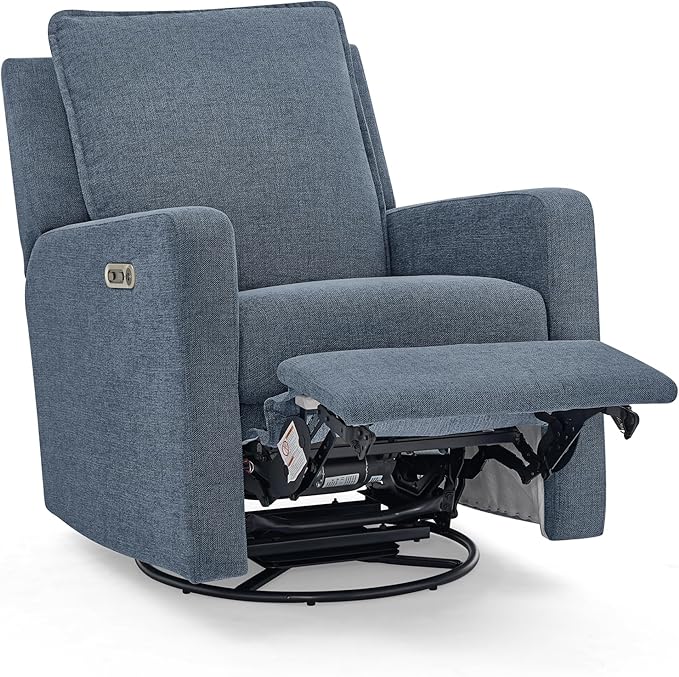 Delta Children babyGap Harlowe Power Recliner with USB-A and Type-C Ports Greenguard Gold Certified – Stain-Resistant Performance Fabric is Oeko-TEX Standard 100 Certified, Slate