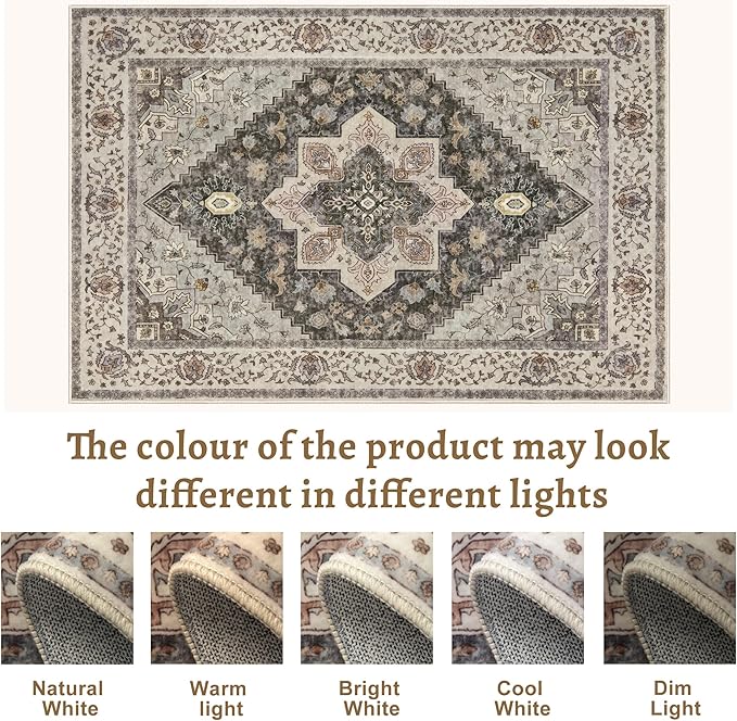 Kitchen Rugs 2x4 Washable Rug for Entryway Vintage Non Slip Small Rugs Front Door Mat Indoor Entrance, Print Distressed Throw Rug Grey Brown Soft Low Pile Rugs Small Carpet for Entry Bedroom Bathroom