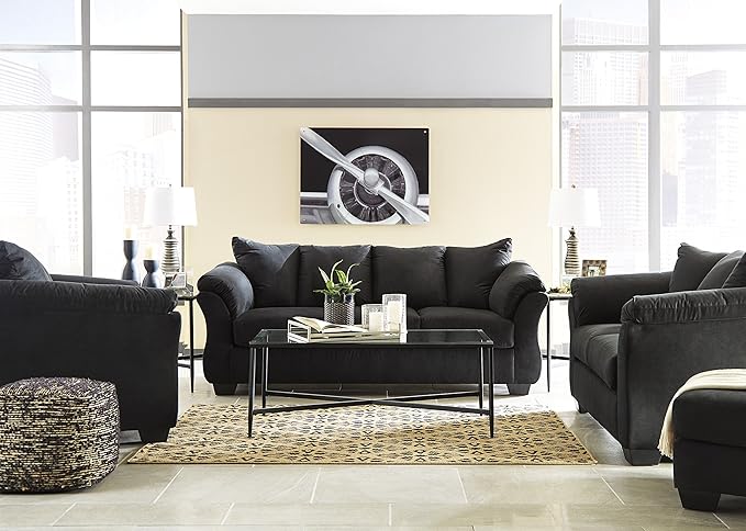 Signature Design by Ashley Darcy Classic Contemporary Sofa, Black