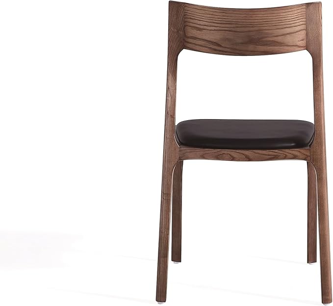 Manhattan Comfort Moderno Stackable Dining Chairs with Leatherette Upholstered Seat, Foam Padding & Solid Wood Frame, Suitable for Kitchen or Restaurant Usage, Set of 4, Black