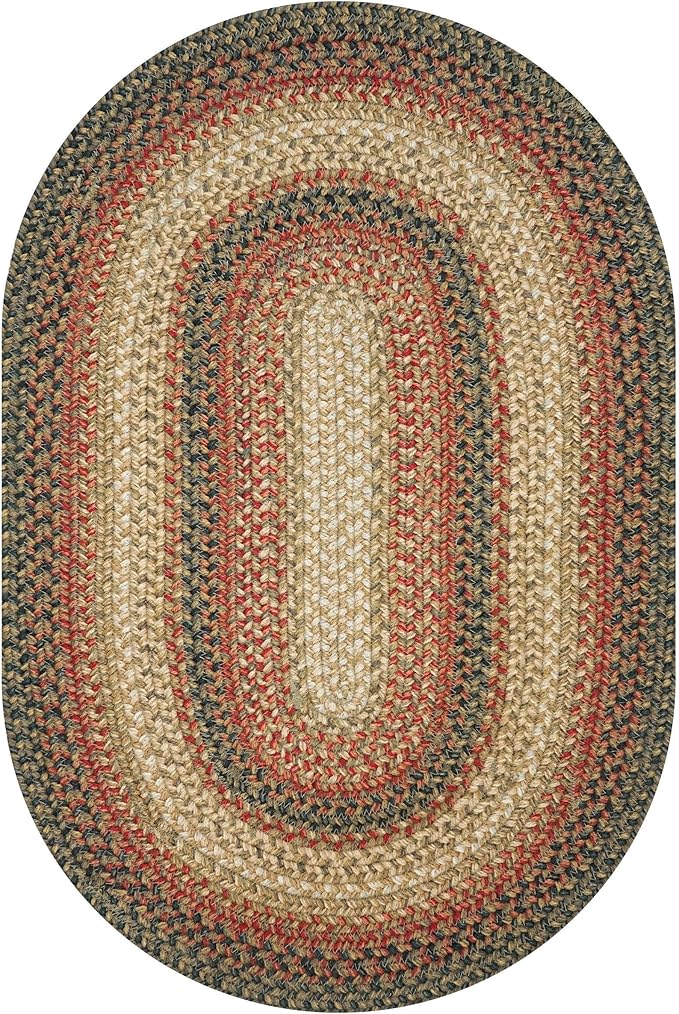 Homespice Russet Multi Color Oval Area Rugs, 5x8' - Handmade with Jute, Warm Country Decor, Perfect for Living Rooms and Bedrooms - Durable, Easy to Clean and Pet Friendly