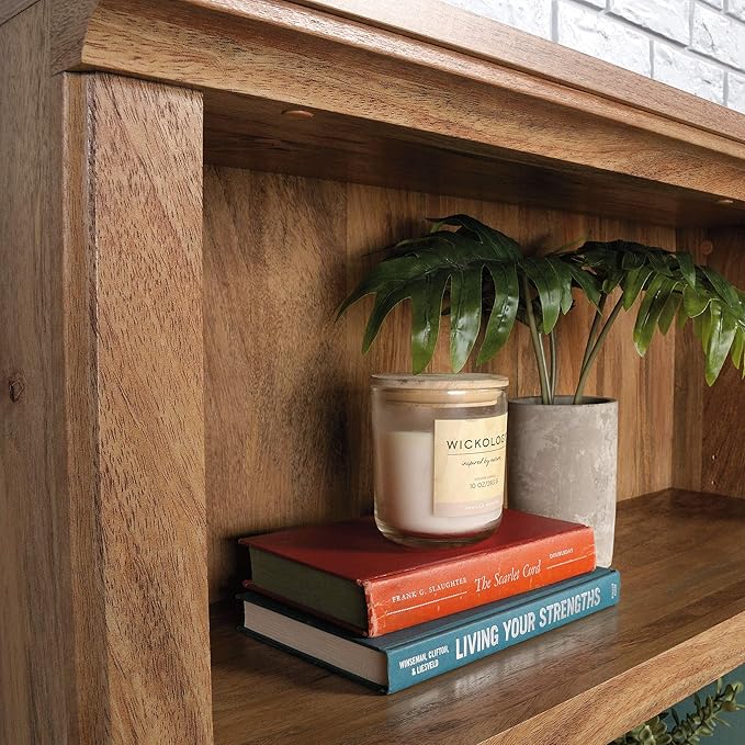 Sauder Miscellaneous Storage Transitional 3-Shelf 2-Door Bookcase/ Book shelf, Sindoori Mango finish