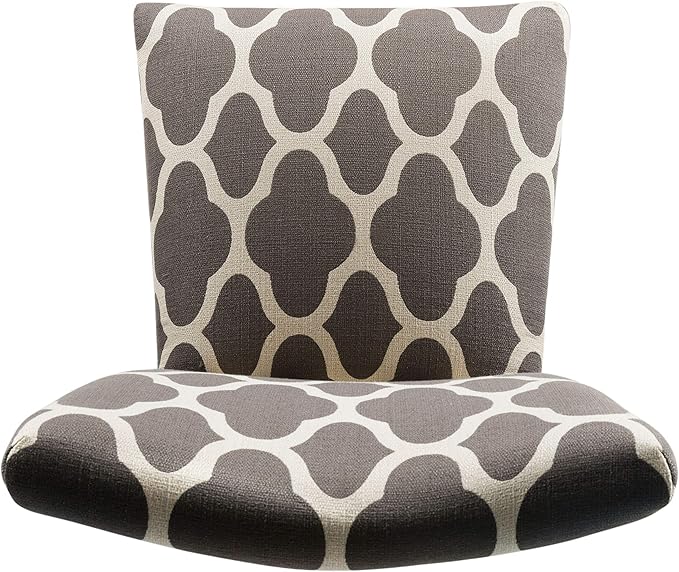 HomePop Parsons Classic Upholstered Accent Dining Chair, Set of 2, Grey and Cream Geometric