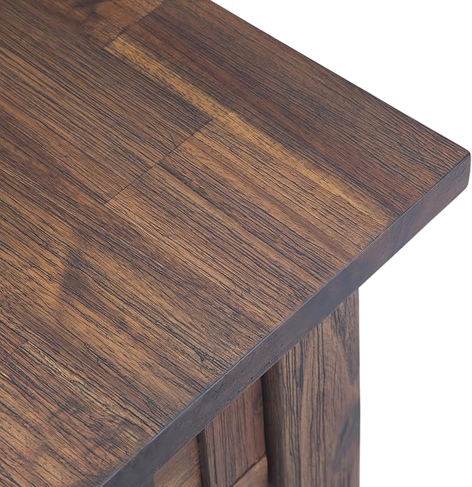 SIMPLIHOME Monroe SOLID ACACIA WOOD 14 inch Wide Rectangle Rustic Narrow Side Table in Distressed Charcoal Brown for the Living Room and Bedroom