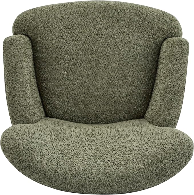 Christopher Knight Home Colby Boucle Upholstered Club Chair, Living Room Accent Chair, Wooden Frame, Flared Armrest, Plush Thick Cushion, Reading Lounge Chair, Space-Saving Furniture, Olive Green