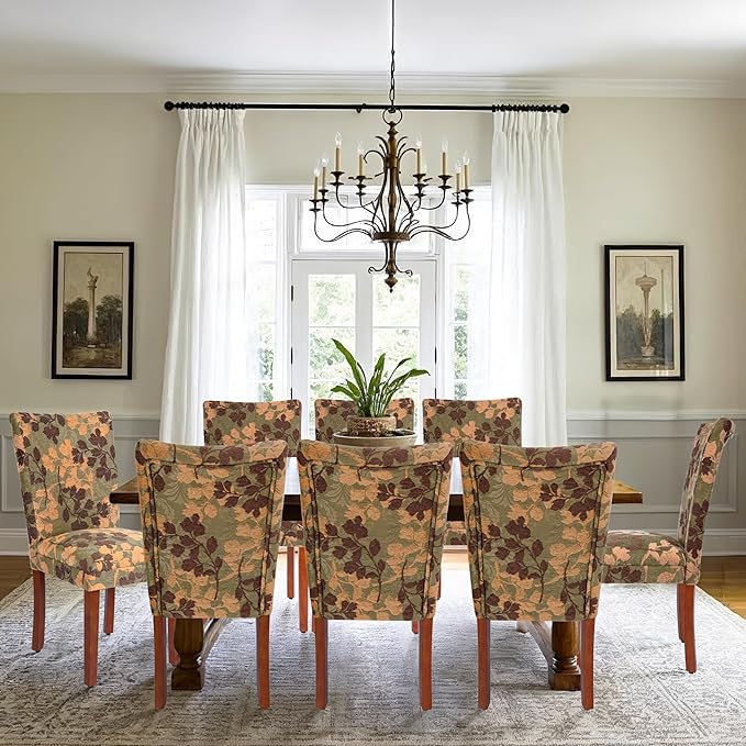 Homepop Home Decor | K1136-F975 | Classic Upholstered Parsons Dining Chair | Single Accent Dining Chair, Brown Woven