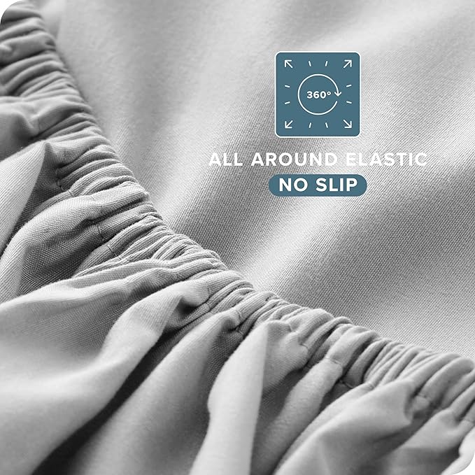 Bare Home Full Sheet Set - Luxury 1800 Ultra-Soft Microfiber Full Bed Sheets - Double Brushed - Deep Pockets - Easy Fit - 4 Piece Set - Bedding Sheets & Pillowcases (Full, Cloud Grey)
