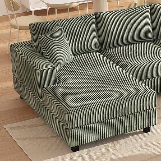 99" Symmetrical U Shaped Reversible Modular Sectional Sofa, Convertible Sofa Lounger Couch with Double Chaise Lounge and Thickness Cushions, Extra Wide Seat Couch w/Headrest
