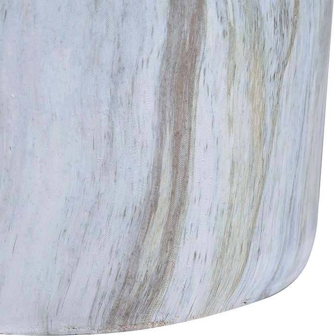 JONATHAN Y TBL1101B Troy 16" Modern Minimalist Faux Marble Column Indoor/Outdoor Indoor/Outdoor Accent Table Modern, Contemporary, Minimalist, Transitional for Living Room, Garden, Patio, Gray/Gold