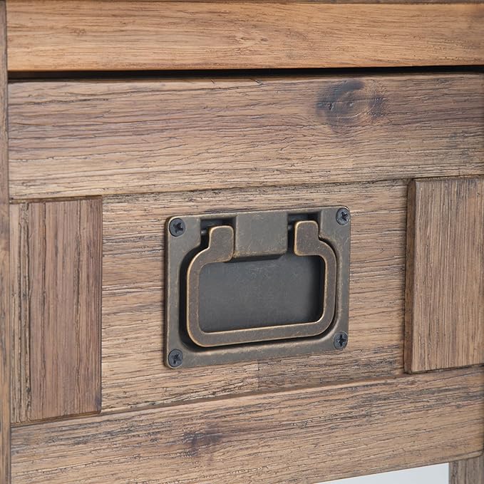 SIMPLIHOME Monroe SOLID ACACIA WOOD 14 inch Wide Rectangle Rustic Narrow Side Table in Rustic Natural Aged Brown for the Living Room and Bedroom