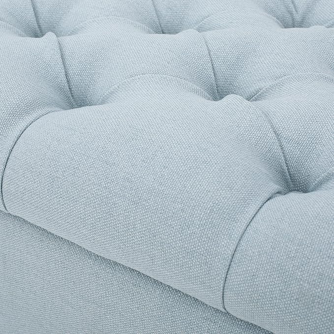 Christopher Knight Home Ottilie Fabric Storage Ottoman, Light Sky, Dimensions: 17.50 inches deep x 51.00 inches wide x 17.00 inches high.