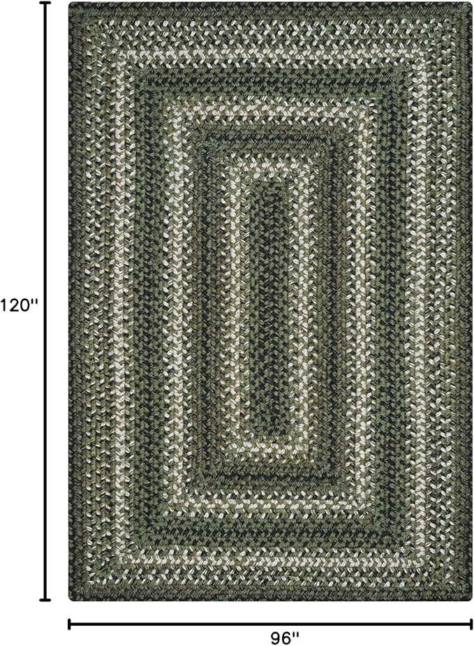 Homespice Pinecone Large Braided Rugs 8x10' - Rustic Jute Country Rugs for Living Room and Dining Room