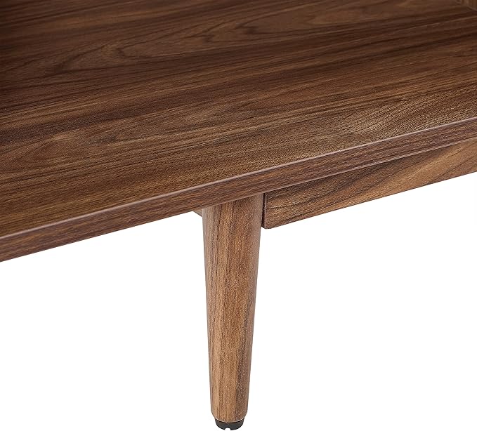 Crosley Furniture Liam End Table and Record Player Stand with Storage for Vinyl Records, Walnut