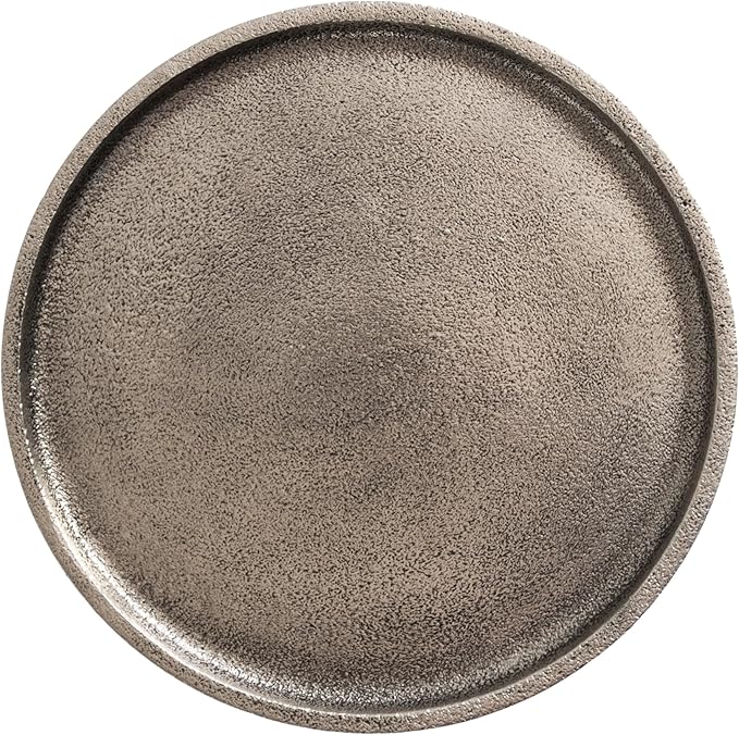 Kate and Laurel Rava Modern Metal Round Drink Table, 10 x 10 x 21, Antique Nickel, Cast Aluminum Accent Table for Use as Indoor Plant Stand or Living Room Decor Piece