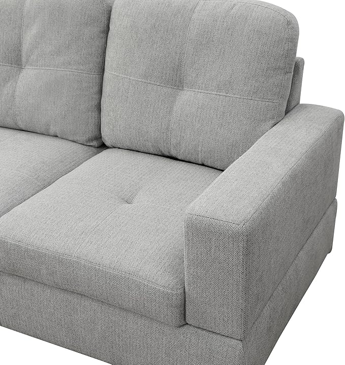 NicBex Sectional Couch 3 Pieces Sofa Set with Left Chaise Flannel L Shaped Cloud Couch for Living Room Furniture Sets with Storage Ottoman, Modular Sofa for Living Room & Apartment, Light Gray