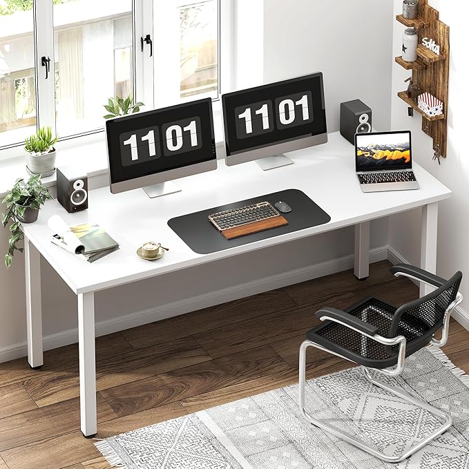 Need 63 Inch Large Computer Desk - Modern Simple Style Home Office Desk Gaming Desk, Basic Writing Table for Study Student, White Desk