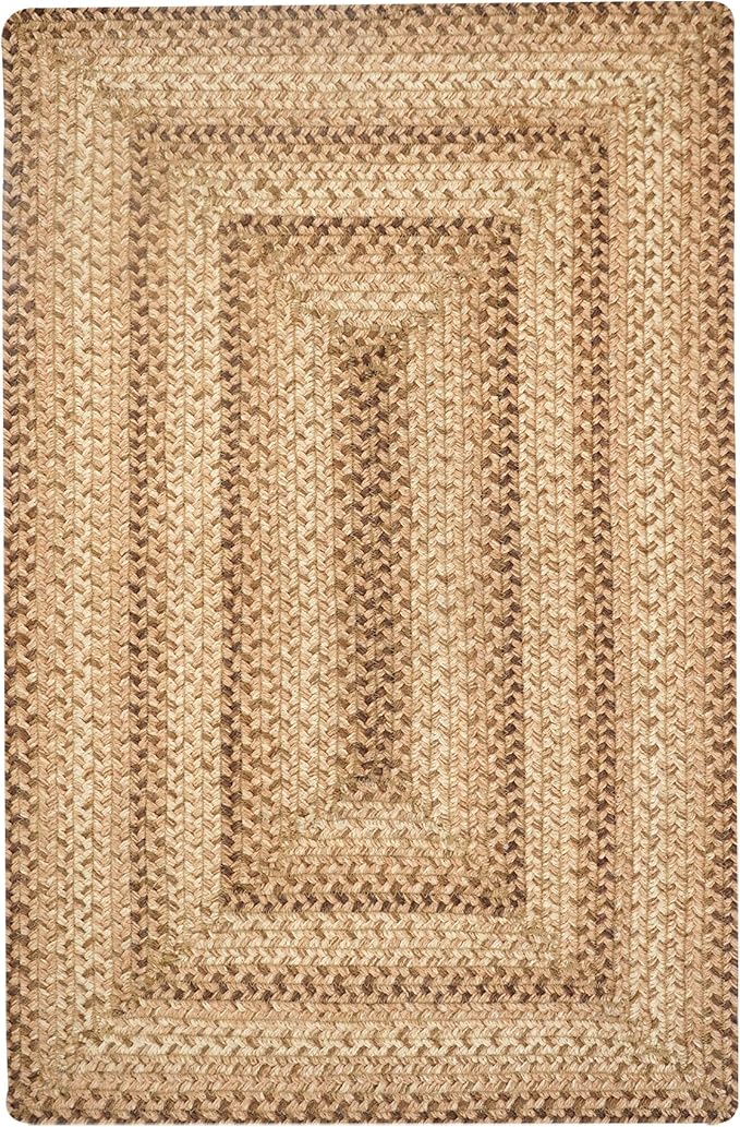 Cookie Dough Braided Area Rug 6x9' - Rustic Farmhouse Rugs for Living Room, Dining Room and Bedroom