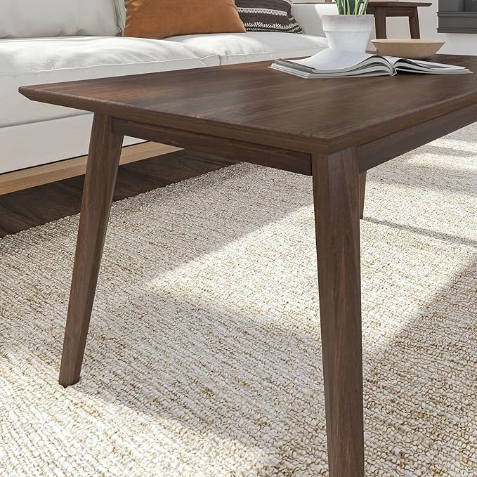 Plank+Beam 40 Inch Mid Century Modern Coffee Table, Wood Coffee Tables for Living Room, Rectangular Center Table, Occasional Table for Small Spaces, Wlanut