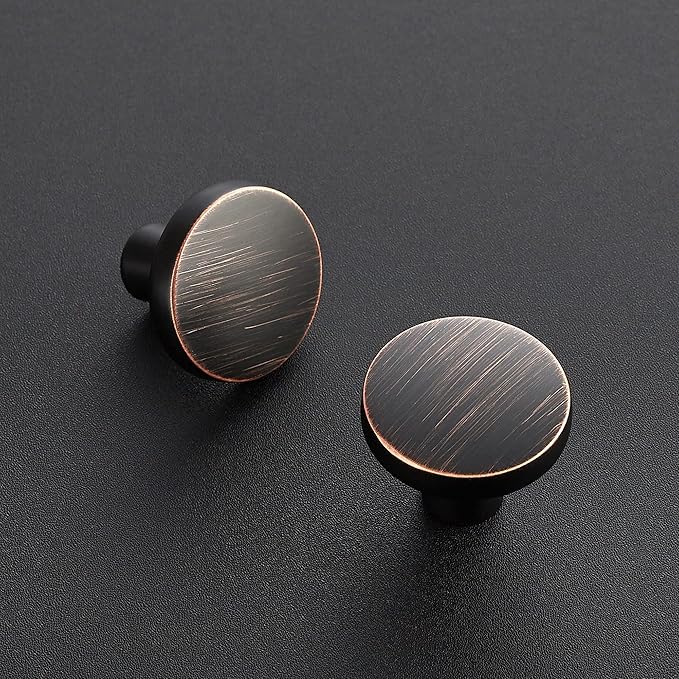 Ravinte 10 Pack Drawer Pulls 1-1/4 Inch Kitchen Cabinet Knobs Solid Round Dresser Drawer Knobs Oil-Rubbed Bronze Dresser Knobs Drawer Knobs Simple Cabinet Hardware for Cupboard Drawer Pulls