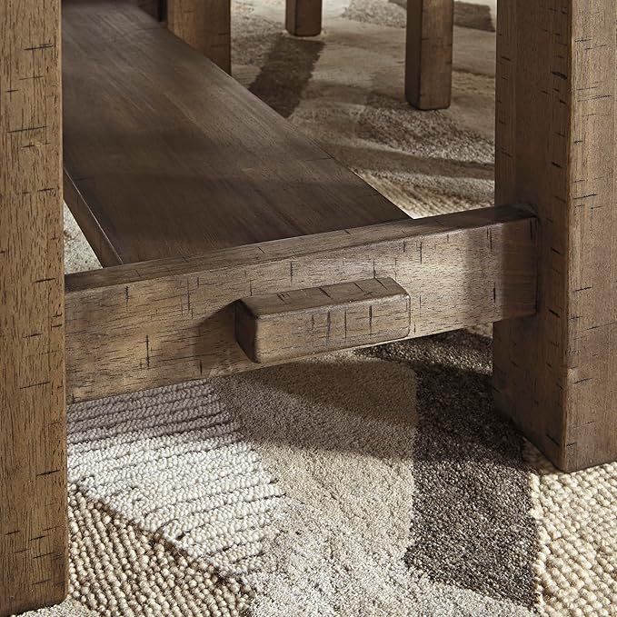 Signature Design by Ashley Moriville Rustic Farmhouse 36" Counter Height Dining Extension Table, Brown