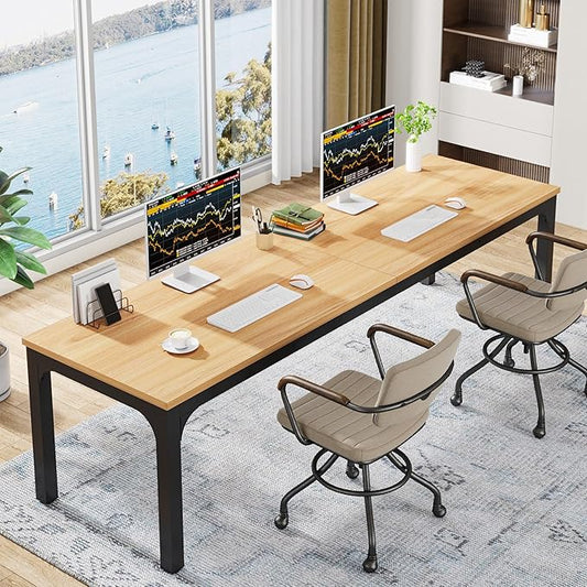 Tribesigns 78.7 Inches Extra Long Computer Desk 2 Person Desk, Double Long Desk, Workstaion for Home Office